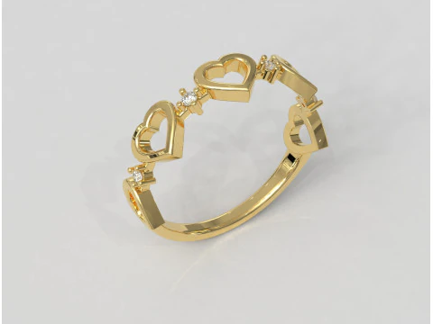 Heart Diamond Ring 3D Print Model