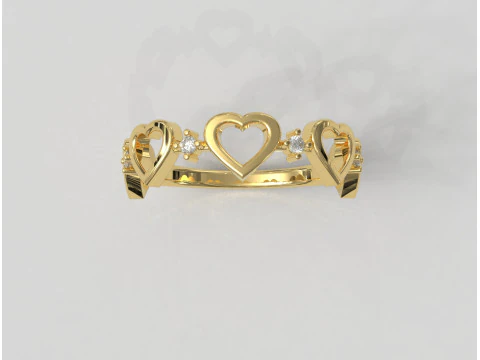 Heart Diamond Ring 3D Print Model