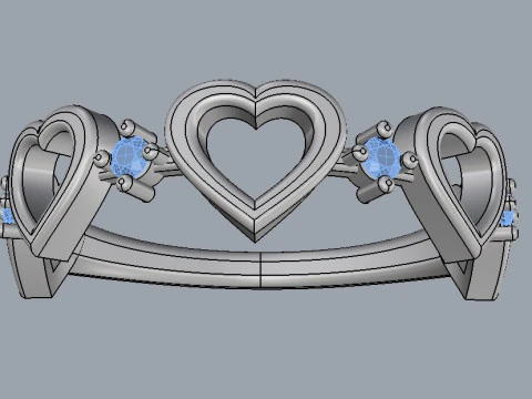 Heart Diamond Ring 3D Print Model