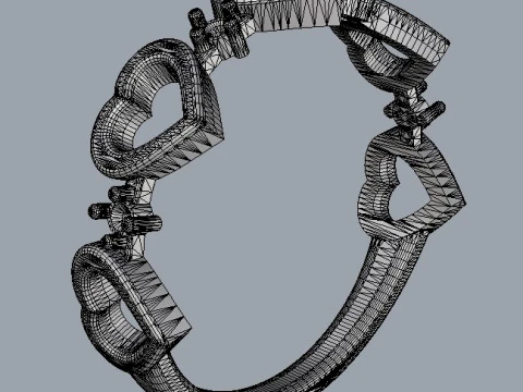 Heart Diamond Ring 3D Print Model