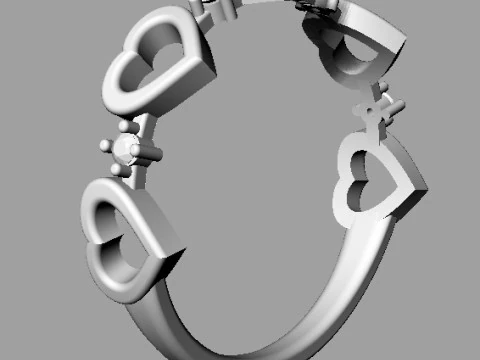 Heart Diamond Ring 3D Print Model