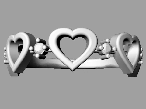 Heart Diamond Ring 3D Print Model
