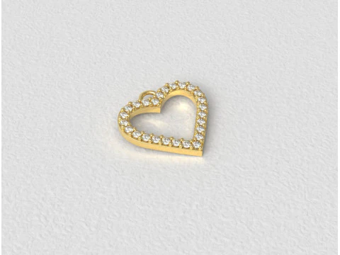 Pingente Cora&ccedil;&atilde;o de Diamante Modelo de Impressão 3D