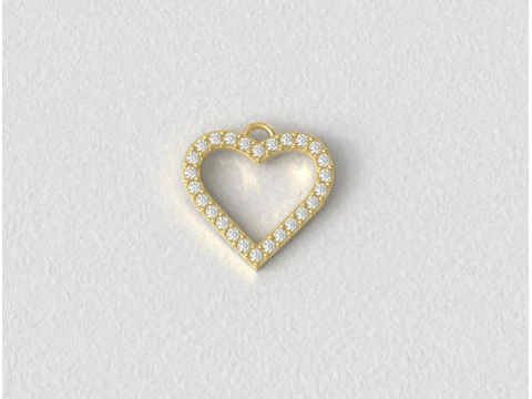 Pingente Cora&ccedil;&atilde;o de Diamante Modelo de Impressão 3D