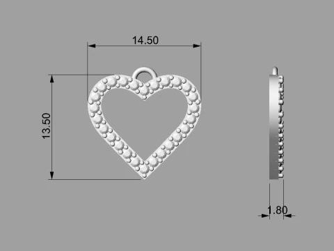 Pingente Cora&ccedil;&atilde;o de Diamante Modelo de Impressão 3D