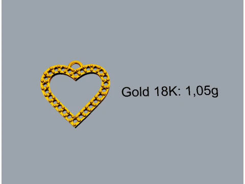 Pingente Cora&ccedil;&atilde;o de Diamante Modelo de Impressão 3D