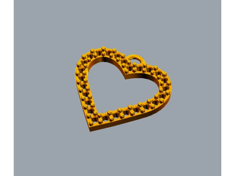 Pingente Cora&ccedil;&atilde;o de Diamante Modelo de Impressão 3D