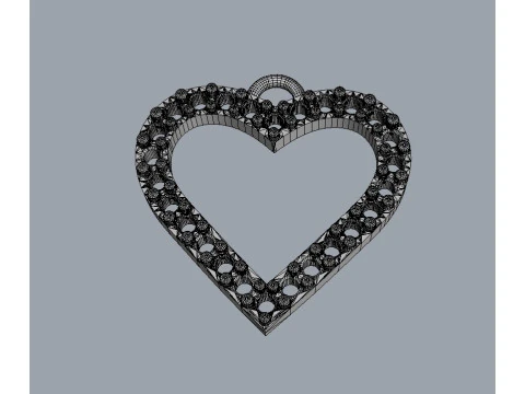 Pingente Cora&ccedil;&atilde;o de Diamante Modelo de Impressão 3D