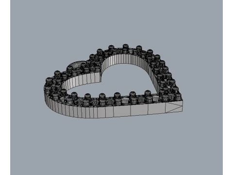 Pingente Cora&ccedil;&atilde;o de Diamante Modelo de Impressão 3D