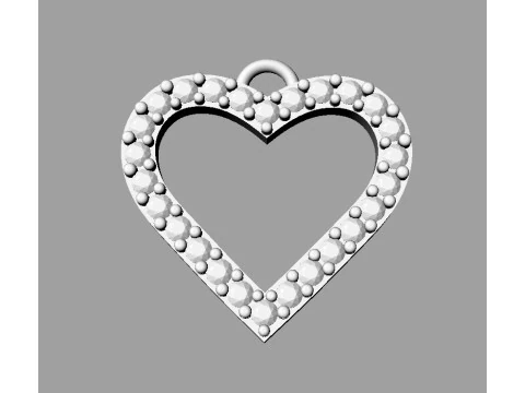 Pingente Cora&ccedil;&atilde;o de Diamante Modelo de Impressão 3D