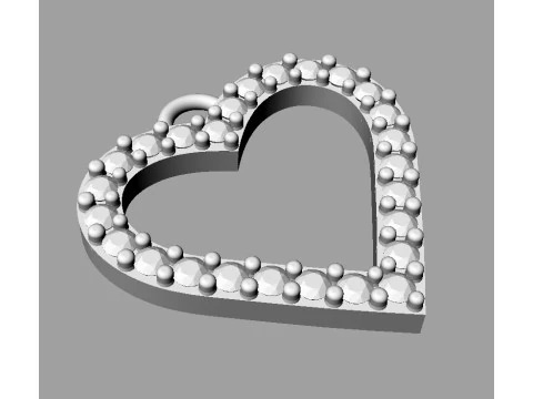 Pingente Cora&ccedil;&atilde;o de Diamante Modelo de Impressão 3D