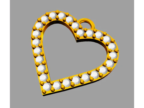 Pingente Cora&ccedil;&atilde;o de Diamante Modelo de Impressão 3D