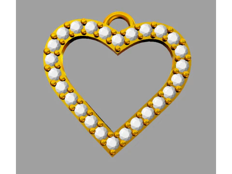 Pingente Cora&ccedil;&atilde;o de Diamante Modelo de Impressão 3D