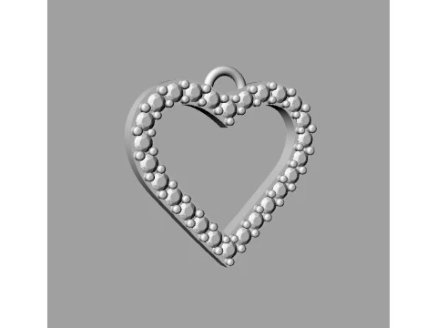 Pingente Cora&ccedil;&atilde;o de Diamante Modelo de Impressão 3D