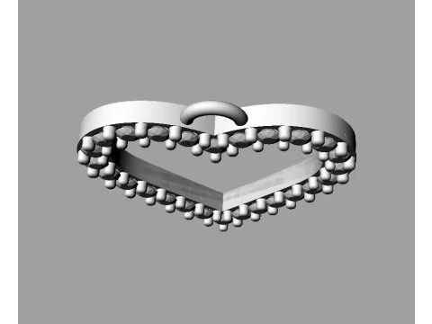 Pingente Cora&ccedil;&atilde;o de Diamante Modelo de Impressão 3D