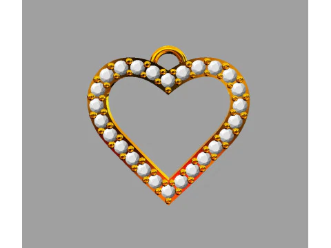 Pingente Cora&ccedil;&atilde;o de Diamante Modelo de Impressão 3D