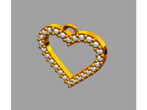 Pingente Cora&ccedil;&atilde;o de Diamante Modelo de Impressão 3D