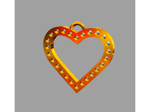 Pingente Cora&ccedil;&atilde;o de Diamante Modelo de Impressão 3D