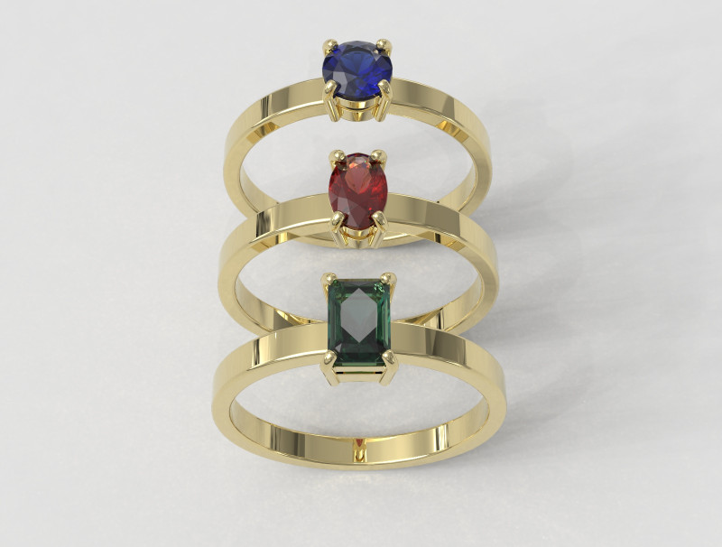 3 Classics Rings Modèles 3D en vedette .c4d .max .obj .3ds .fbx .stl .blend