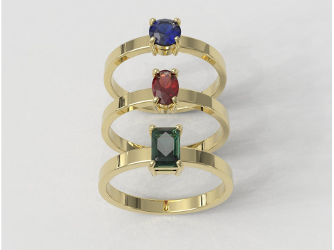 3 Classics Rings 3Dプリントモデル