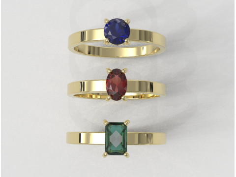 3 Classics Rings Modèles 3D en vedette