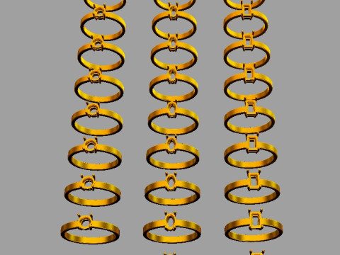 3 Classics Rings Modèles 3D en vedette