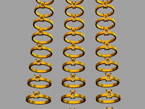 3 Classics Rings 3D Print Model