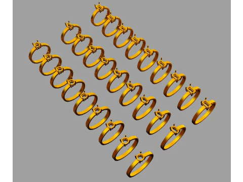 3 Classics Rings 3D Print Model