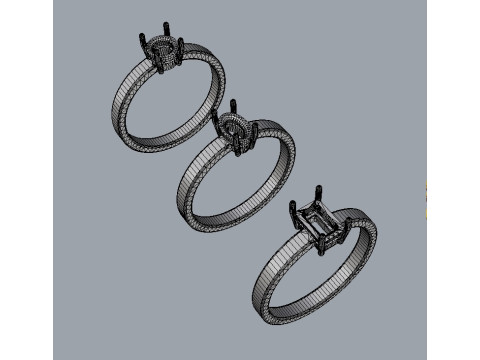 3 Classics Rings Modèles 3D en vedette