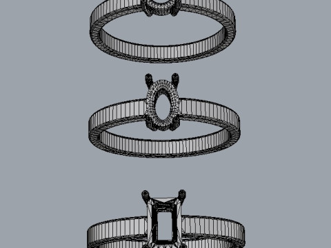 3 Classics Rings Modèles 3D en vedette