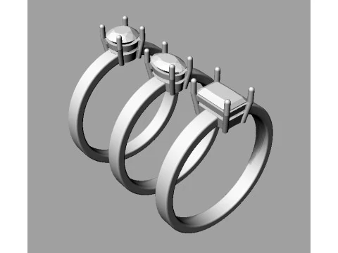 3 Classics Rings 3D Print Model
