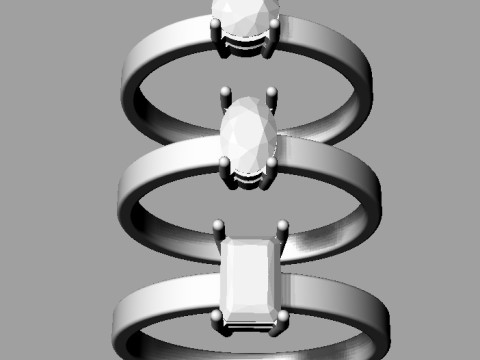 3 Classics Rings Modèles 3D en vedette