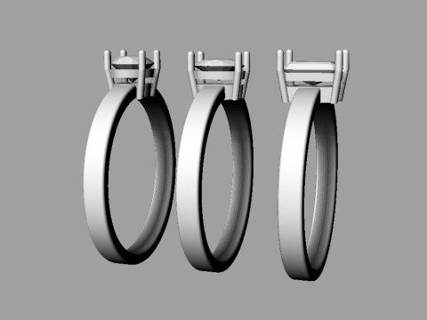 3 Classics Rings Modèles 3D en vedette
