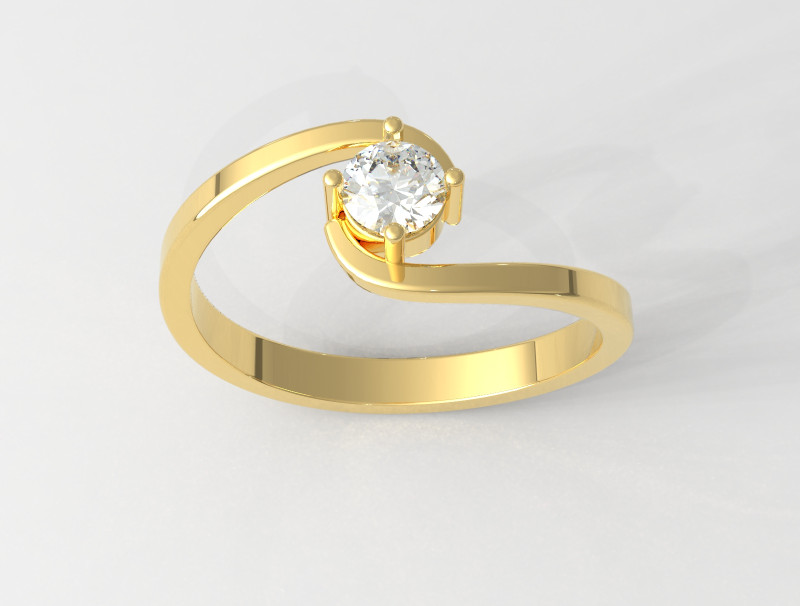 4mm Engagement Ring Modello di stampa 3D .c4d .max .obj .3ds .fbx .stl .blend 