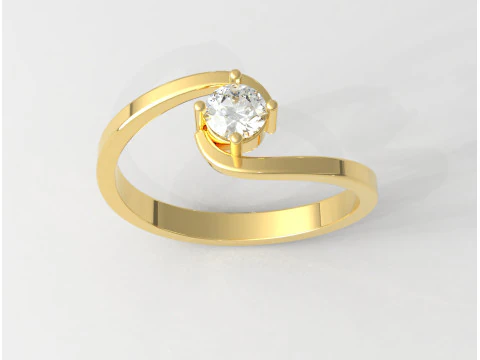 Anel de noivado de 4 mm Modelo de Impressão 3D