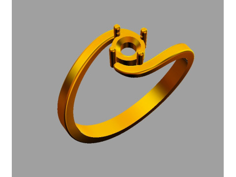 4mm Engagement Ring Modello di stampa 3D