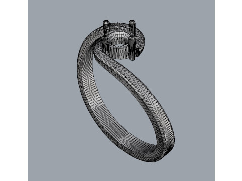 4mm Engagement Ring Modello di stampa 3D
