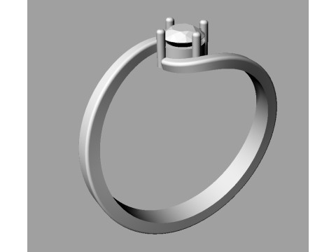 4mm Engagement Ring Modello di stampa 3D