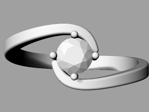 4mm Engagement Ring Modello di stampa 3D