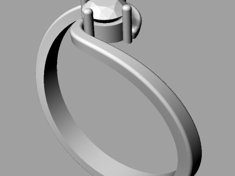 4mm Engagement Ring Modello di stampa 3D