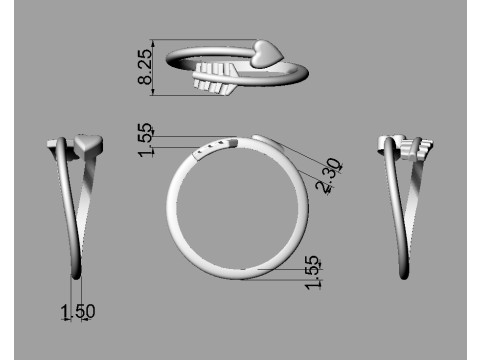 Arrow Ring 3D 프린트 모델