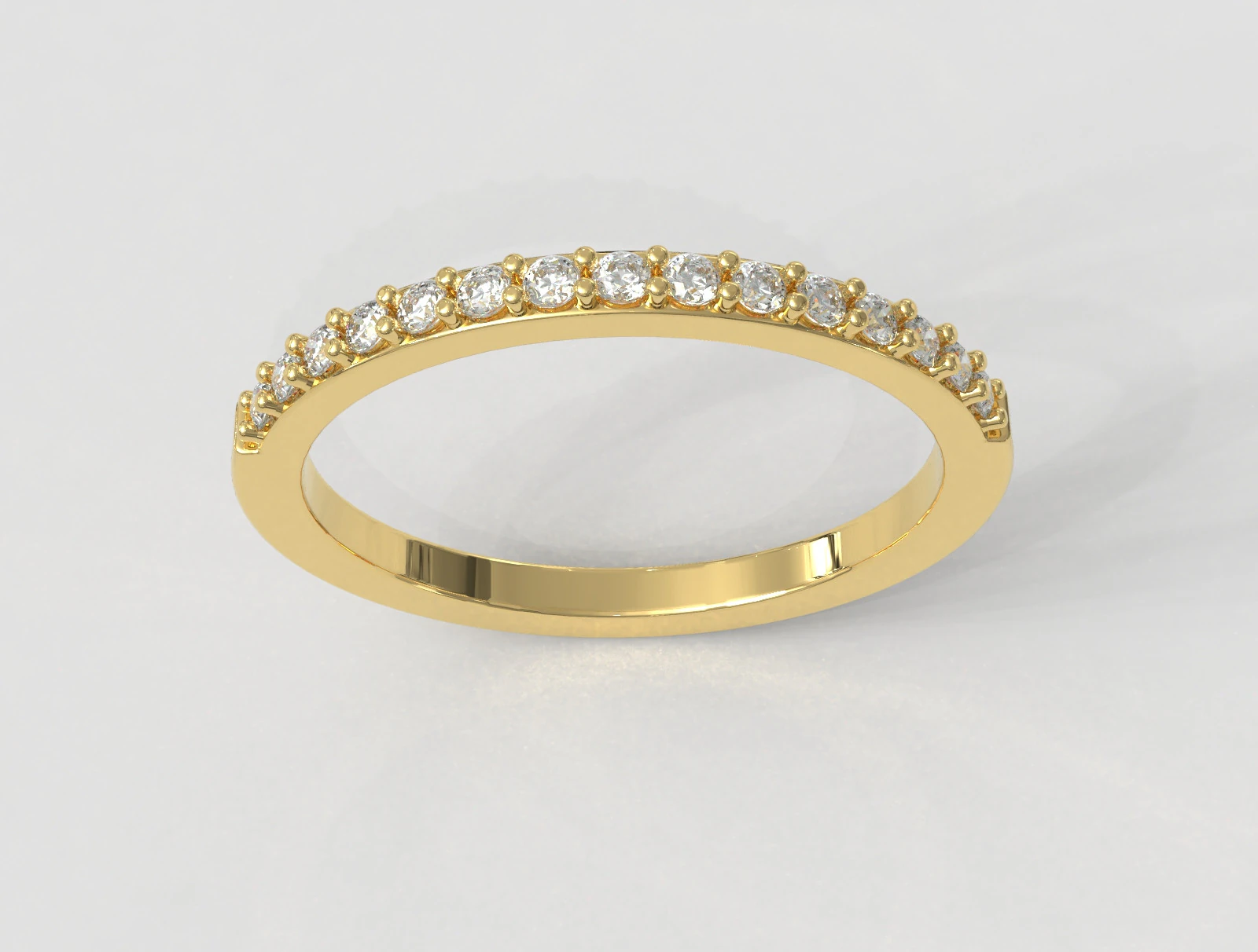 Classic Half Diamond Band 3D Print Model .c4d .max .obj .3ds .fbx .stl .blend