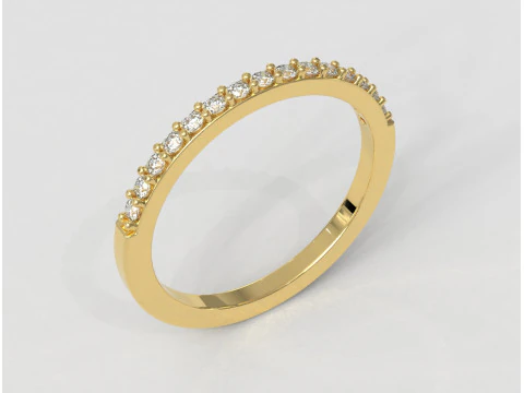 Classic Half Diamond Band 3D Print Model