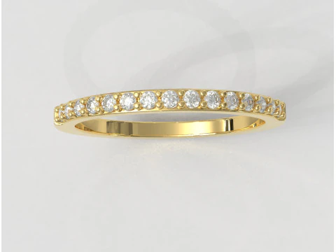 Classic Half Diamond Band 3D Print Model