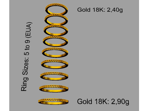 Classic Half Diamond Band 3Dプリントモデル
