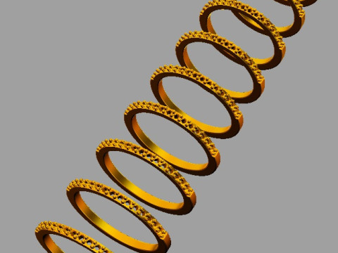 Classic Half Diamond Band 3Dプリントモデル