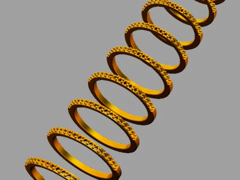 Classic Half Diamond Band 3D Print Model