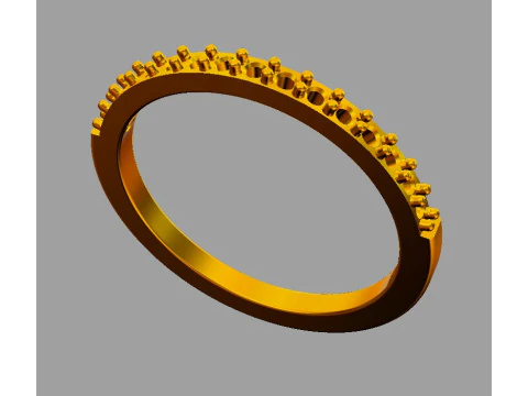 Classic Half Diamond Band 3D Print Model