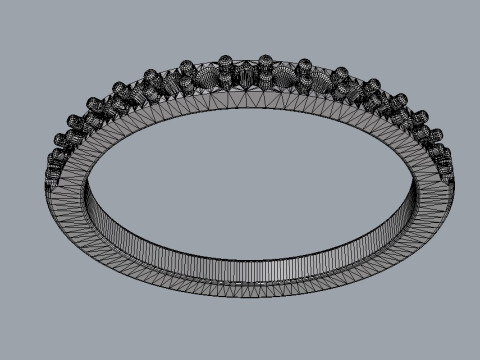 Classic Half Diamond Band 3Dプリントモデル
