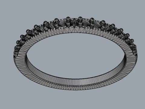 Classic Half Diamond Band 3D Print Model